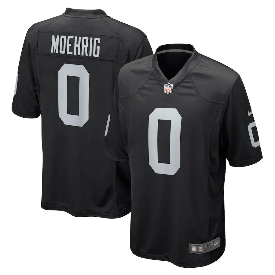 Mens Las Vegas Raiders #0 Trevon Moehrig Nike Black 2021 NFL Draft Pick Player Game Jersey->oakland raiders->NFL Jersey